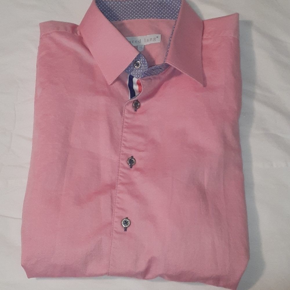 Jared Lang Mens L/S‎ Button Down Shirt Pink XL